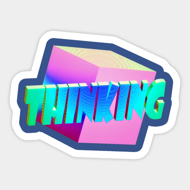 Thinking Outside the Box Pun Colorful Sticker by Klssaginaw